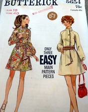  LOVELY VTG 1960s DRESS BUTTERICK Sewing Pattern 18/40