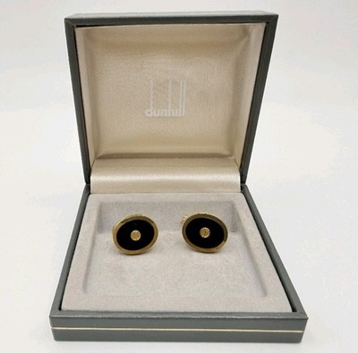 ALFRED DUNHILL London 18k GOLD Plated CUFFLINKS Set.