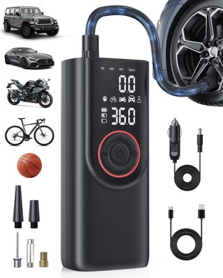 Tire Inflator Portable Air Compressor, 150PSI Fast Inflation Cordless Air Pum...