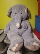 Huge 55" Giant Plush Elephant Gray Jumbo Stuffed Animal 24" Wide Best Made Toys