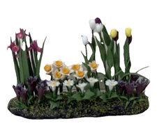 Dollhouse Miniature Spring Tulip & Daffodil Garden Falcon Miniatures 1:24 Scale