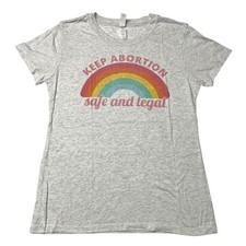 Womens Graphic Tee Large Gray Rainbow Keep Ab...