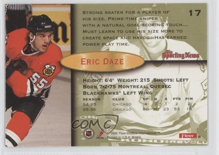 1996-97 Fleer Eric Daze #17 - Image 2 of 2