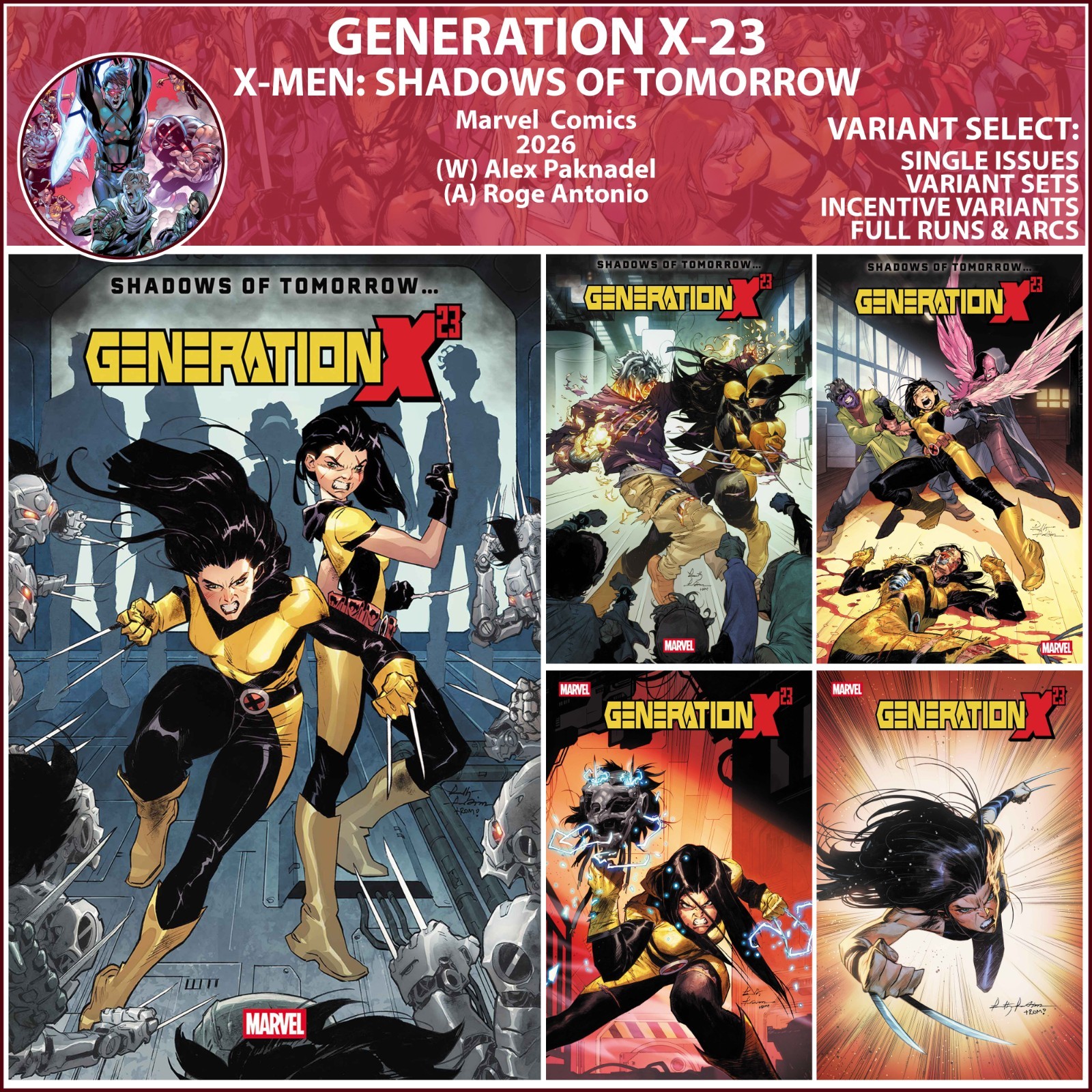 Generation X-23 (2026) #1 2 3 4 5 Marvel Comics COVER SELECT