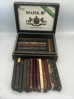 MTB Large Lot 27 Antique Vintage Straight Razors W/ Mark IV Magnates Cigar Box