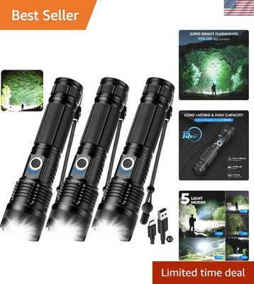 Powerful 990,000 LM Rechargeable Flashlights - 5 Modes & Long-Lasting Battery