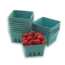 42 Pack QUART Green Molded Pulp Fiber Berry/Produce Vented Baskets for Fruit ...