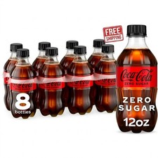 Coca-Cola Zero Sugar Sugar-Free Soda Pop, 12 fl oz Bottles, 8 Pack-Free Shipping