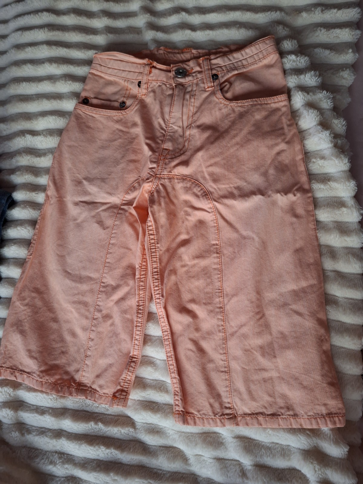 Replay & Sons Unisex Kids Orange Cotton Denim Cargo Shorts 6-7 Years Pockets image 3
