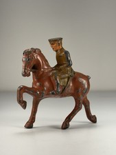 Vintage Barclay Cast Metal Cavalry Soldier on Horse WWI Era Toy Figure