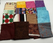Lot of 20 Half Yards Cotton Fabric Mixed Brands Themes Cat Paws Floral Solid