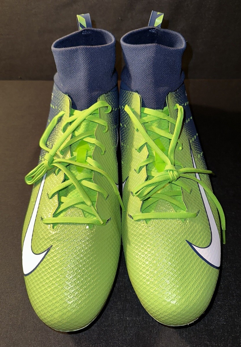 Nike Vapor Untouchable Pro 3 Cleats Seahawks Neon Green Navy  display picture 1