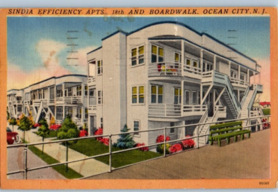 Vintage Postcard 1959 Sindia Efficiency Apartments, Ocean City, New Jersey (NJ)