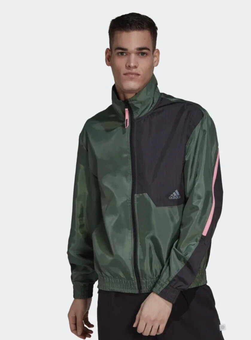 Mens green adidas track jacket sale