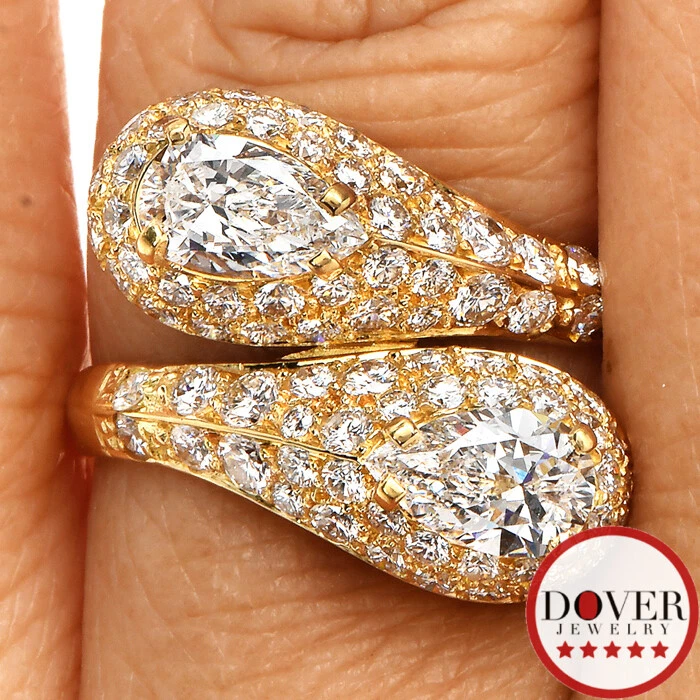 Cartier French Pear Diamond 18K Yellow Gold Bypass Ring eBay