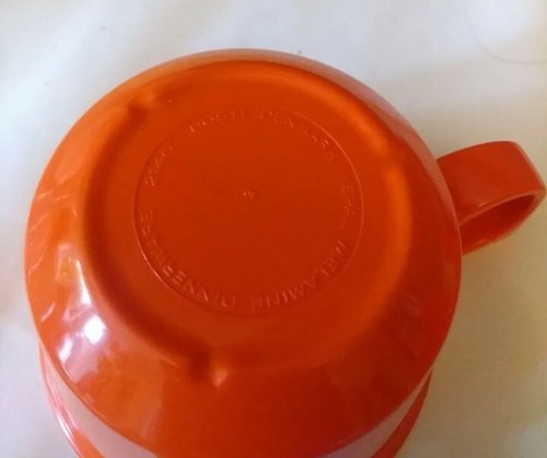 Danish Rosti Mepal Orange Cups Plate Beaker Scandi Retro Vtg Picnic Ropal 70s - Picture 9 of 12