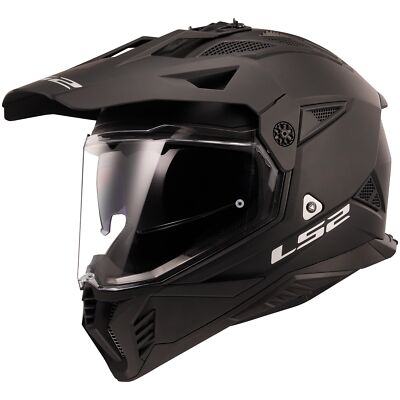 LS2 Blaze II Solid Adventure Motorcycle Helmet Matte Black Small