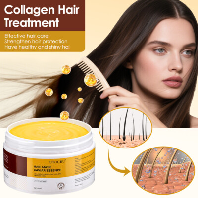 250ml Collagen Hair Mask Caviar Essence Treatment Deep Repair Conditioning Mask