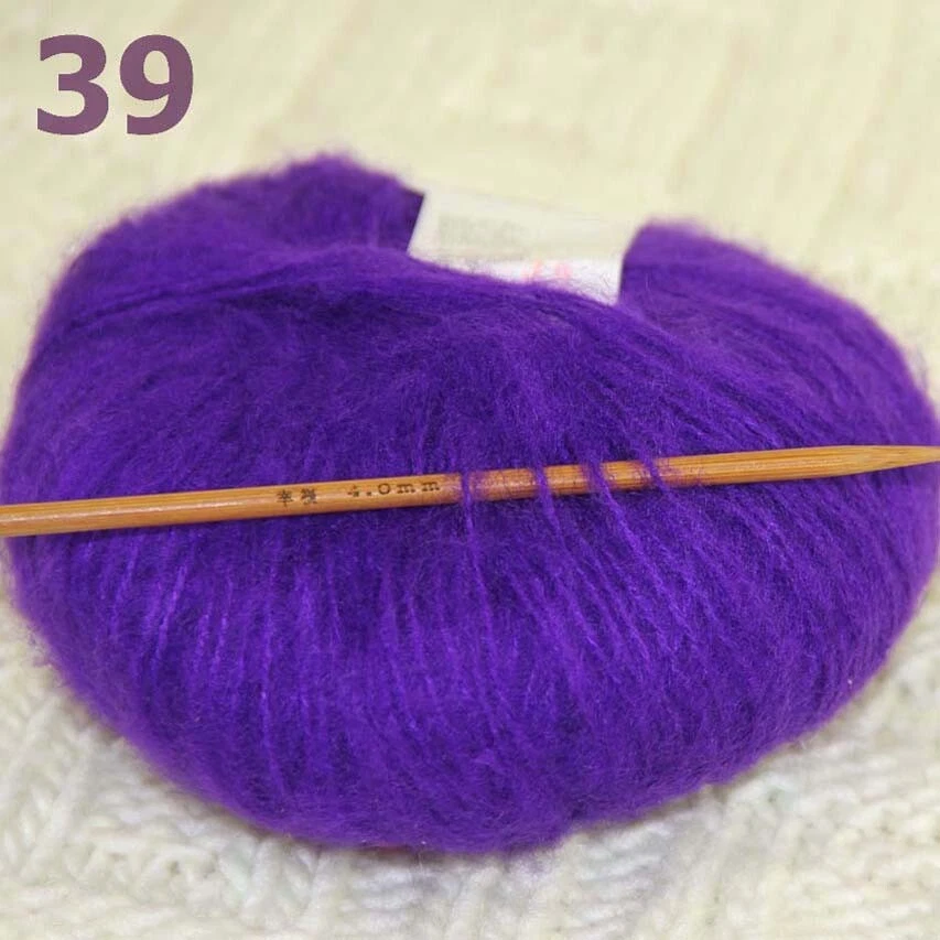 Sale New 8BallsX25g Warm Mohair Sweater Wrap Shawl Hand Knit Crochet Yarn 39 - Image 3 of 4