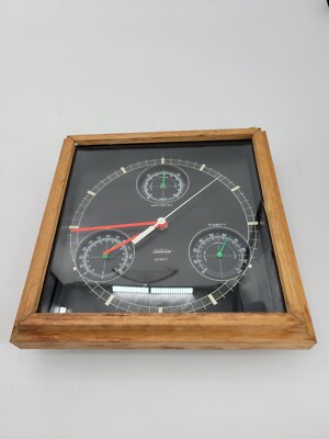 Vintage Sunbeam Wall Clock w Humidity, Barometer, Thermometer