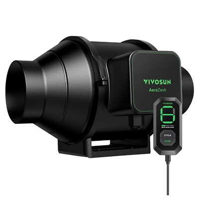 VIVOSUN AeroZesh S4 Inline-Rohrventilator 100mm Abluftventilator 353m³/h mit E12