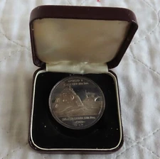 1968 APOLLO 8 38mm HALLMARKED SILVER PROOF MEDAL - boxed