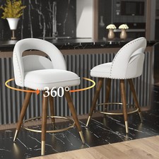 Modern Bar Stools Set of 2/4 Swivel Counter Height Chairs for Kitchen Island