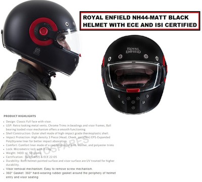 ROYAL ENFIELD NH44-MATT BLACK HELMET 