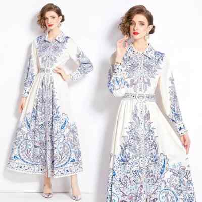 Kleid Langes Kleid Elegant Boho Chic Beige Bunt Weicher Satin GIPSY 01233