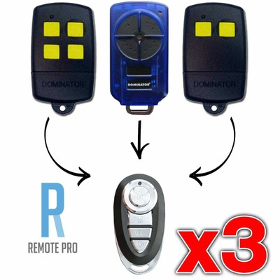 3 x Dominator DOM501 DOM502 DOM505 YBS2 YBS4 Gate/Garage Door Remote (NEW)