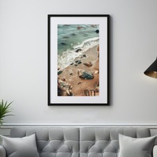 Stairs Blue Ocean Coast Summer View Poster Premium Quality Choose your Size