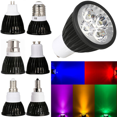 Multicolor Light Dimmable LED Spotlight Bulbs MR16 GU10 E14 E27 GU5.3 Lamp Black