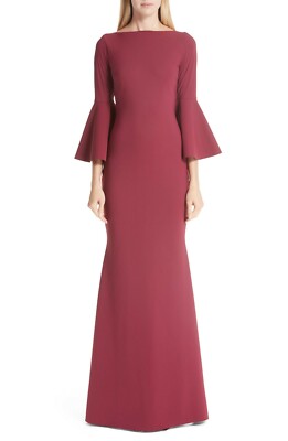 CHIARA BONI La Petite Robe Red Bell Sleeve Mermaid Maxi Gown Dress 54 = 18 = 1X