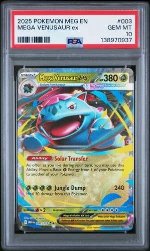 2025 POKEMON MEG EN-MEGA EVOLUTION #003 MEGA VENUSAUR EX PSA 10