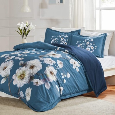 Bedding Duvet Cover Sets Printed Floral 120gsm Ultra Soft Zipper Closure Corn...