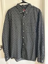 SUPREME FW19 MONOGRAM BUTTON-UP LONG SLEEVE SHIRT SIZE L