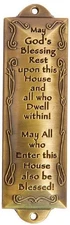 1 X Bless This House Brass Mezuzah with Hebrew Parchment in Gift Box & Placement