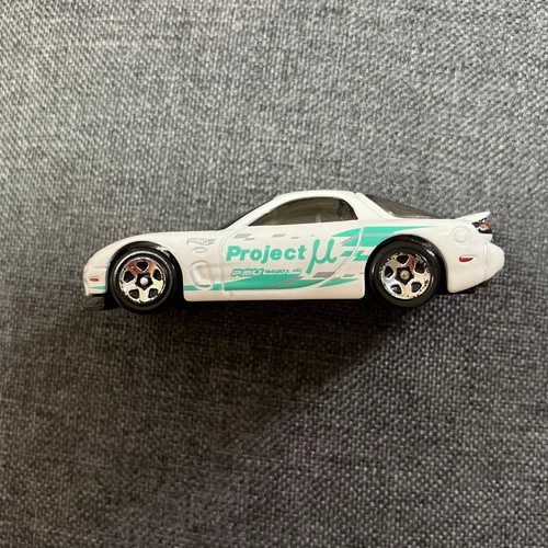 Hot Wheels Project Mazda Rx-7 White Mini Car Used - Toy Car - M
