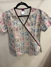 The Wonderful World Of Disney Tinkerbell Scrub Top Womans Size S Multicolor