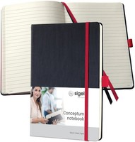 Sigel Notizbuch Conceptum, Din A5, Liniert, Schwarz/Rot