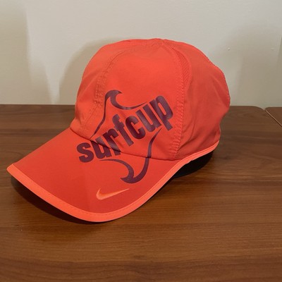 Nike Featherlite Dri-fit Hat Orange hook and loop closure SurfCup #15