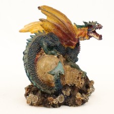 Mini Fantasy Dragon Treasure Skull Figurine R...