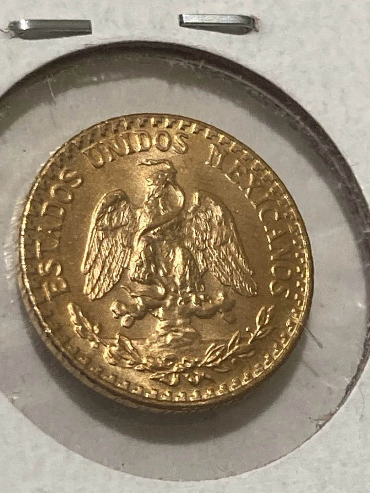 1945-Mo Mexico Gold Dos Pesos Brilliant Uncirculated 2 Peso Gem BU MS Free Ship! - Image 3 of 4