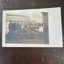 Real Photo Postcard Vintage Military Germany Large Group Portrait