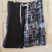 Oakley Mens Black /Navy Blue Board Shorts Size M