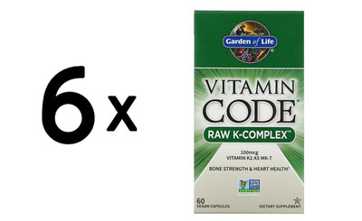 6 x Garden of Life Vitamin Code RAW K-Complex - 60 vcaps (484,82 EUR/kg)