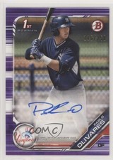 2019 Bowman Prospect Auto Purple 116/250 Pablo Olivares #PA-PO Auto a3q