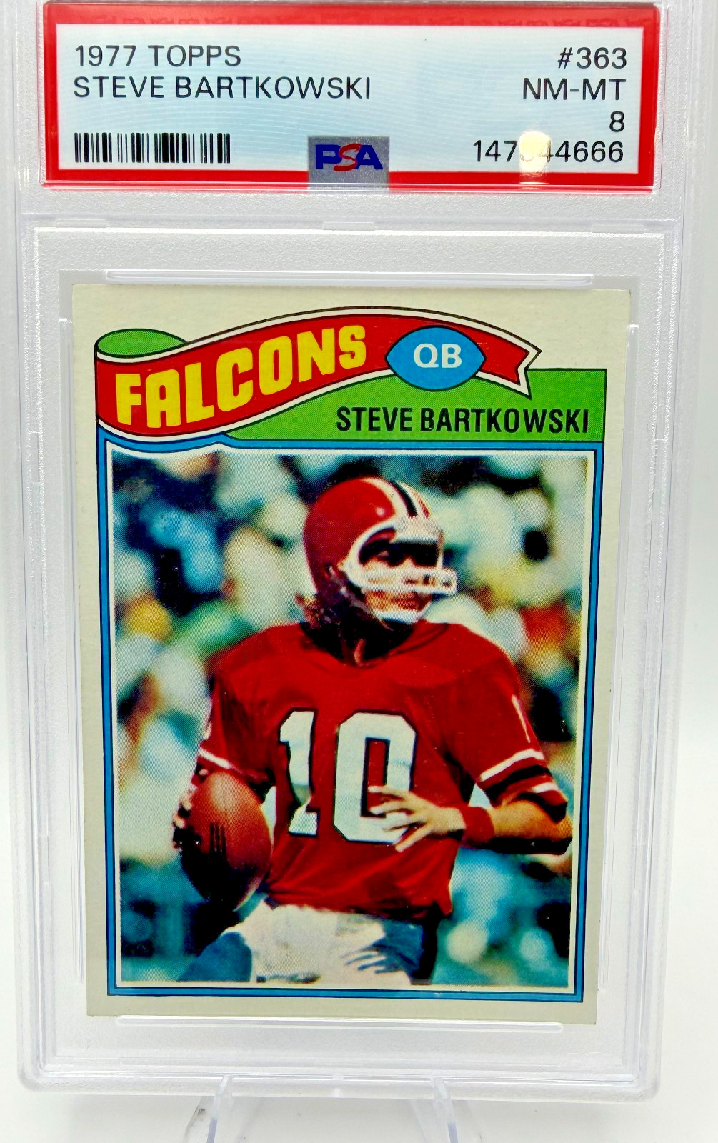 Steve Bartkowski 1977 Topps PSA 8 NM-MT ##363 Atlanta Falcons QB Vintage view 1