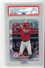 2019 Bowman Draft Chrome Josh Jung 1st Pros W Helmet Refractor PSA 10 GEM (JSG)