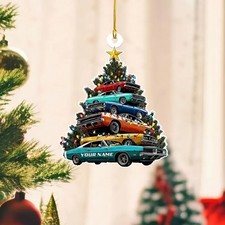 Personalized Racing Car Christmas Ornament, Custom Car Tree Decor Gift